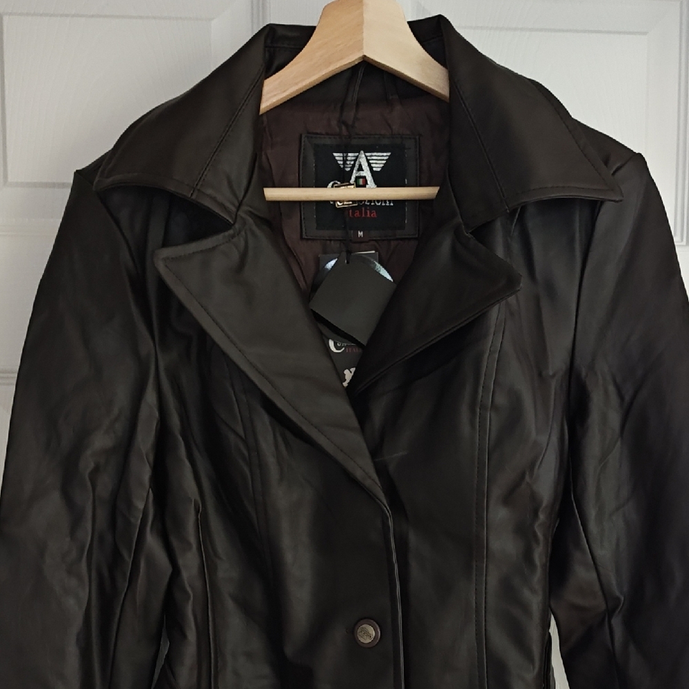 Milano Black Leather Jacket Classic Moto Design